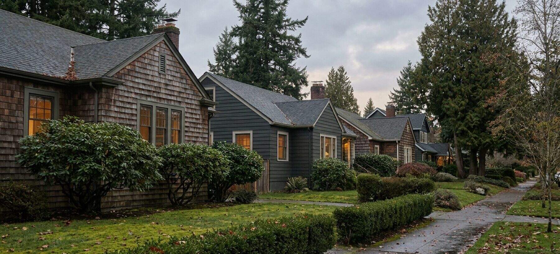 Established Pacific Northwest residential neighbourhood